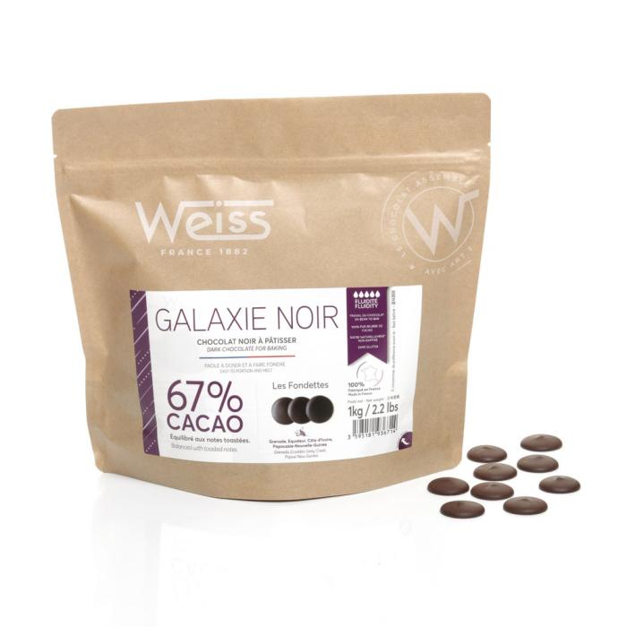 DARK CHOC DROPS GALAXIE NOIR 67% - WEISS 1KG