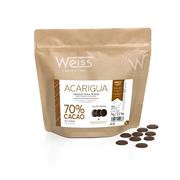 Chocolat Noir Acarigua Fondette 70% 1 Kg Weiss